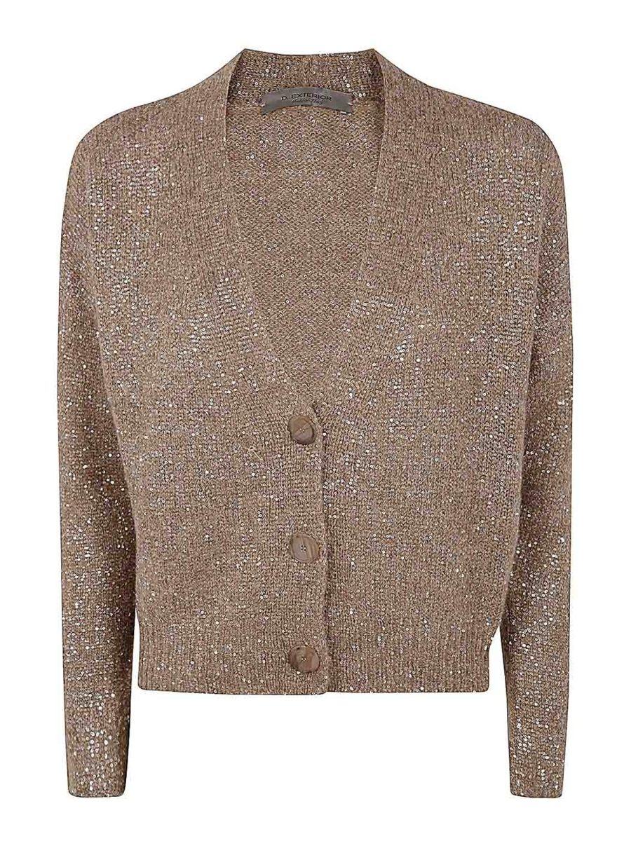 D. Exterior Cardigan - Marron