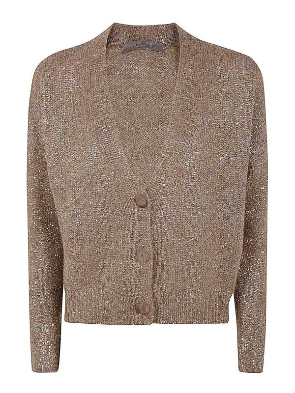 D. Exterior Cardigan - Marron