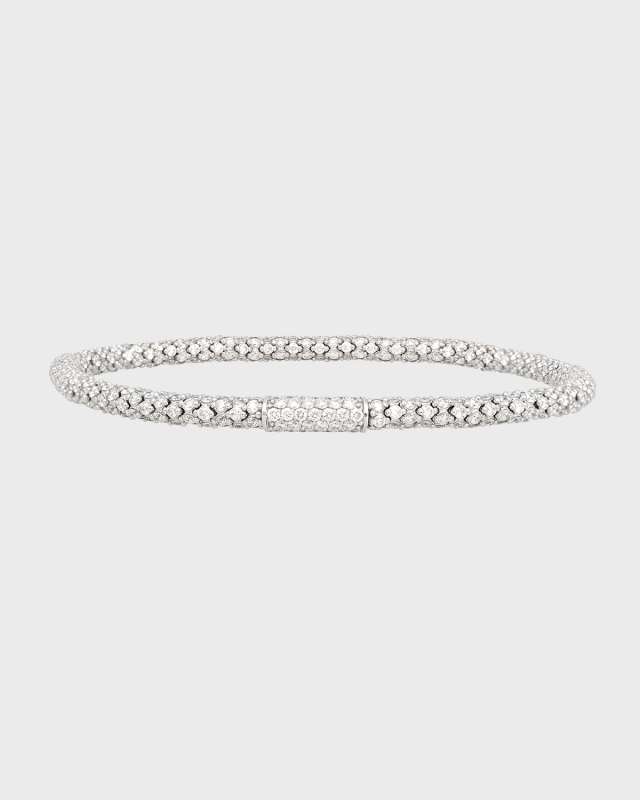 GIOCONDA 18k White Gold All-Diamond Stretch Bracelet