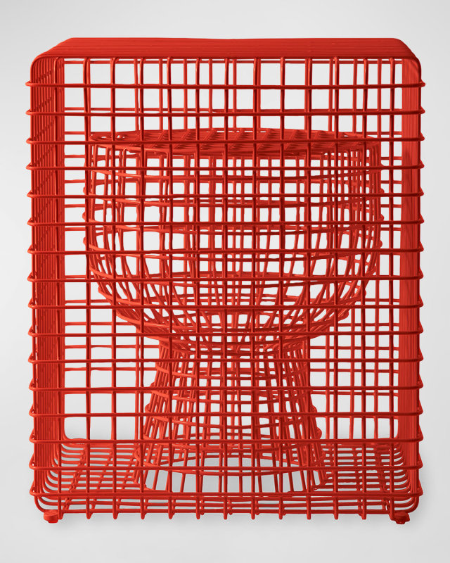Tip Tap Wire Stool, Red