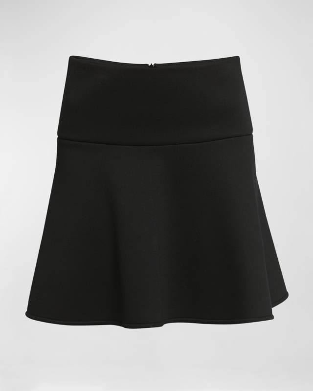 Neoprene Lined Flared Mini Skirt