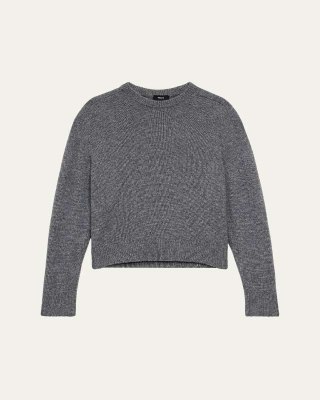 Cashmere Cropped Crewneck Sweat