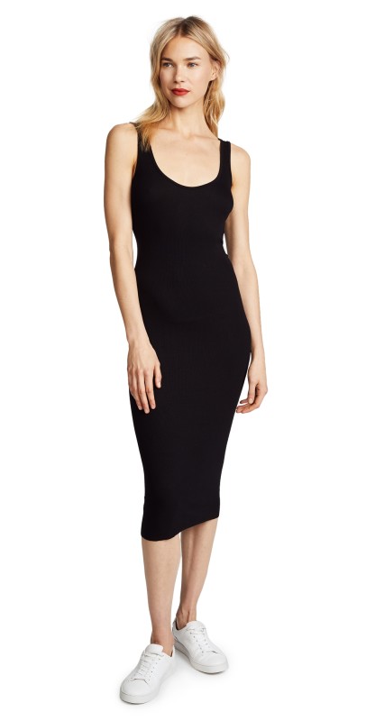 Enza Costa Rib Tank Dress Black
