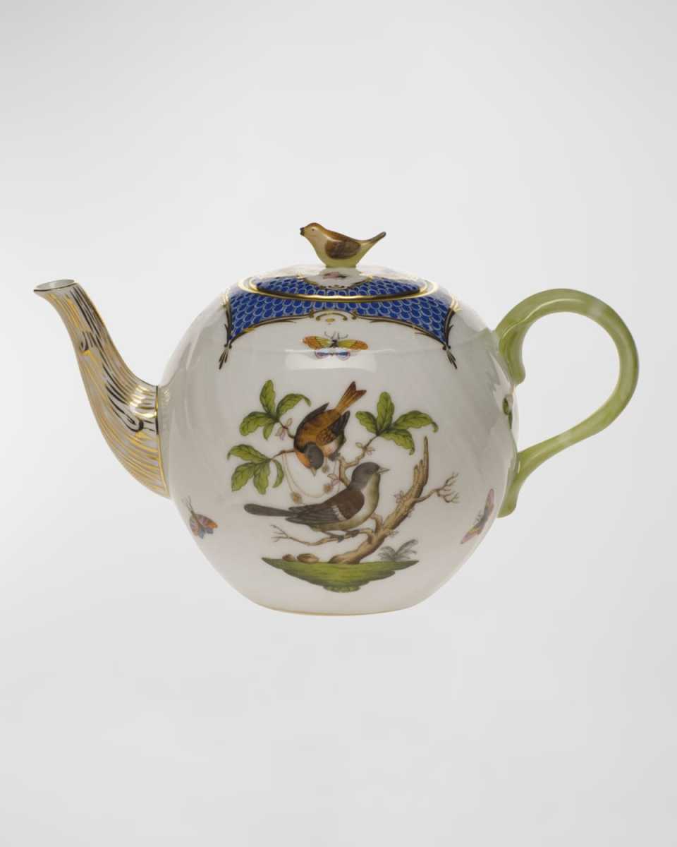 Rothschild Blue Tea Pot with Bird