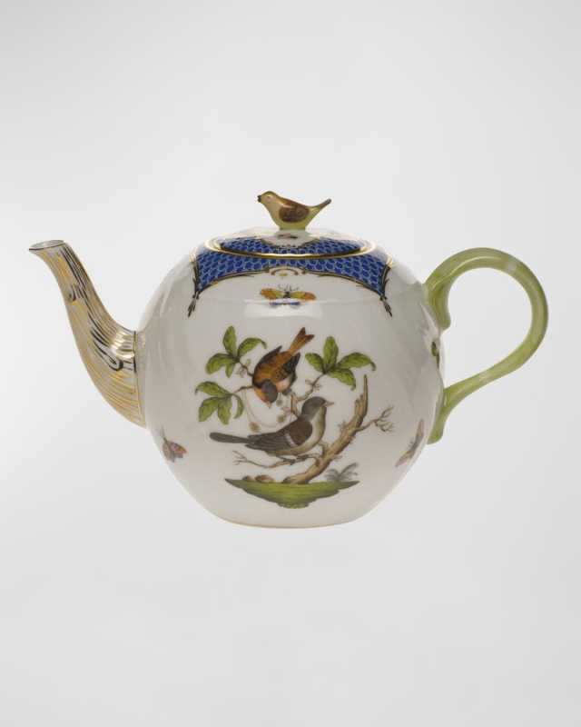 Rothschild Blue Tea Pot with Bird