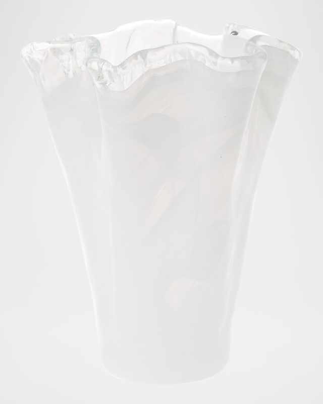 Onda Glass White Medium Vase, 11"