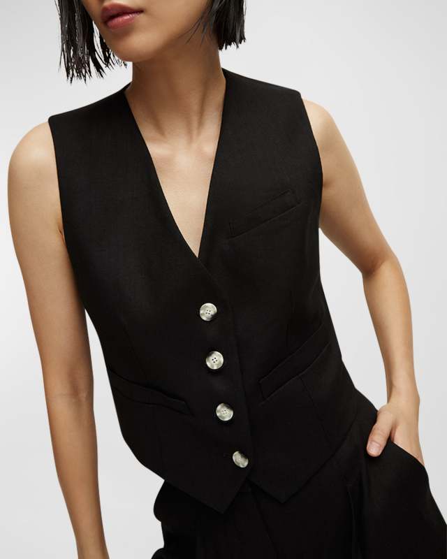 Bennet Twill-Linen Vest