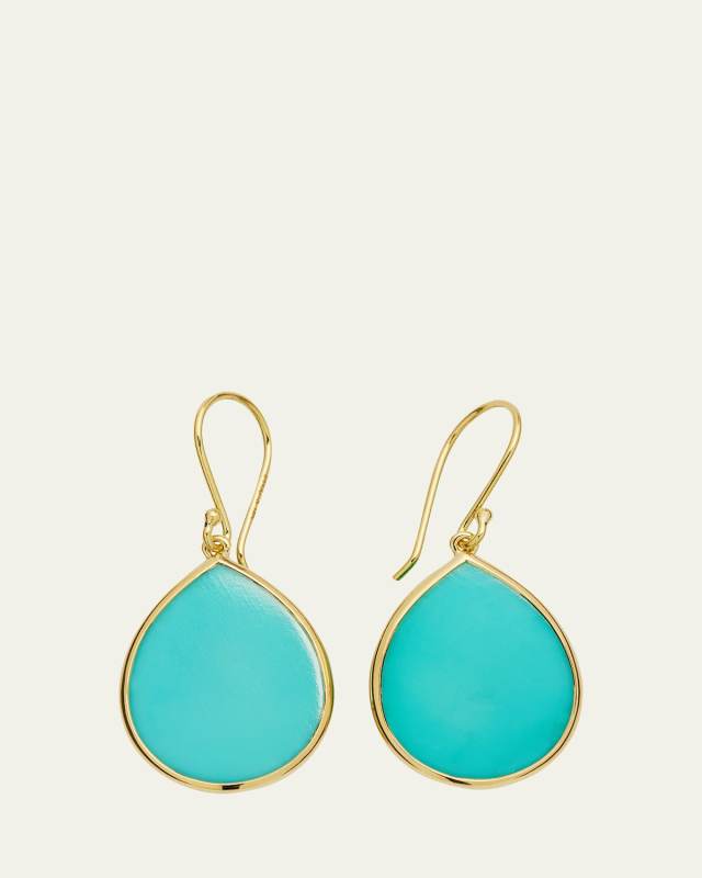 Small Stone Teardrop Earrings in 18K Gold