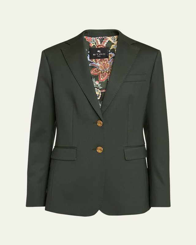 Tailored Single-Breasted Wool Blazer