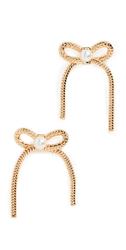 Lele Sadoughi Bow Stud Earrings Gold