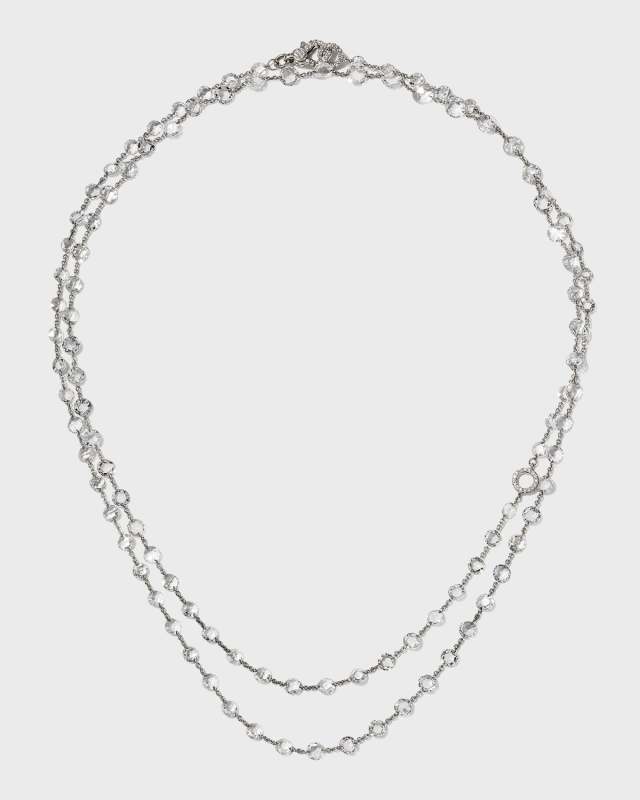 Rose-Cut and Brilliant-Cut Floating Diamond Necklace, 32"L, 17.56tcw