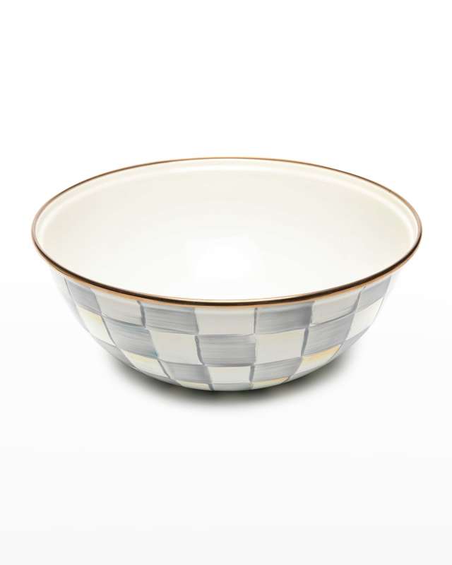 Sterling Check Enamel Everyday Bowl, Medium