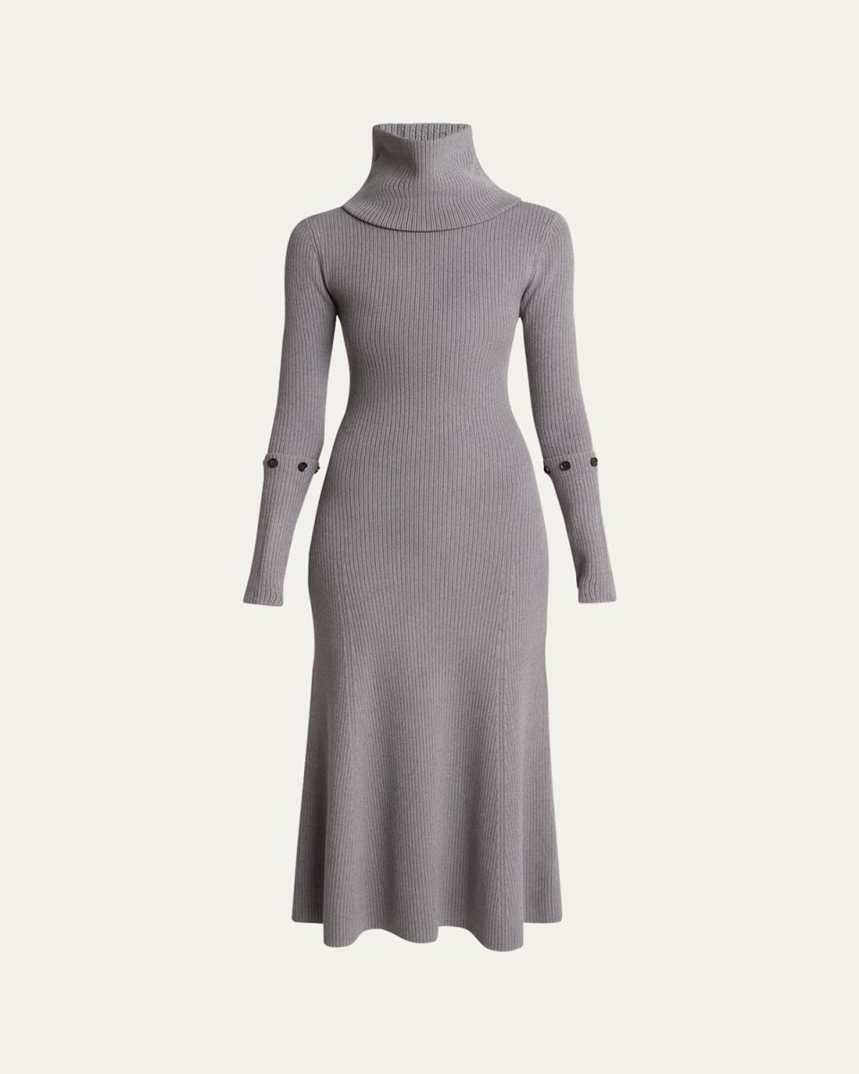 Jocelyn Midweight Viscose Rib-Knit Dress