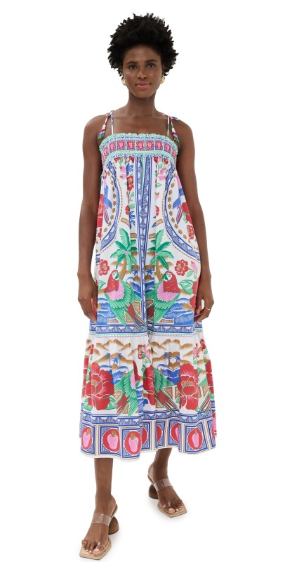 FARM Rio Flowers Beach Off White Maxi Dress Flowers Beach Off-white