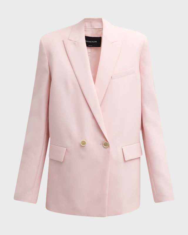 Peak-Lapel Double-Breasted Jacket