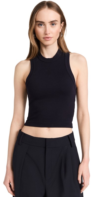 Tibi Ribbed T Cropped Tank Sand