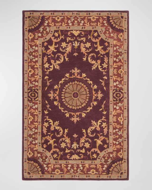 Burgundy Oaks Hand Tufted Rug, 6' x 9'