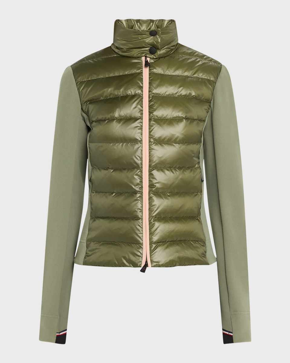 Down Front Fleece Zip-Up Cardigan