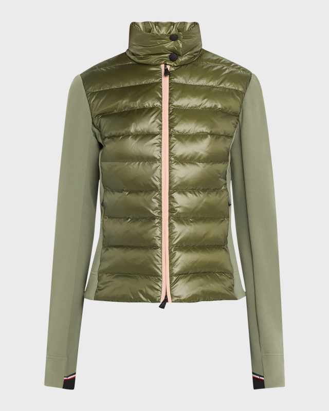 Down Front Fleece Zip-Up Cardigan