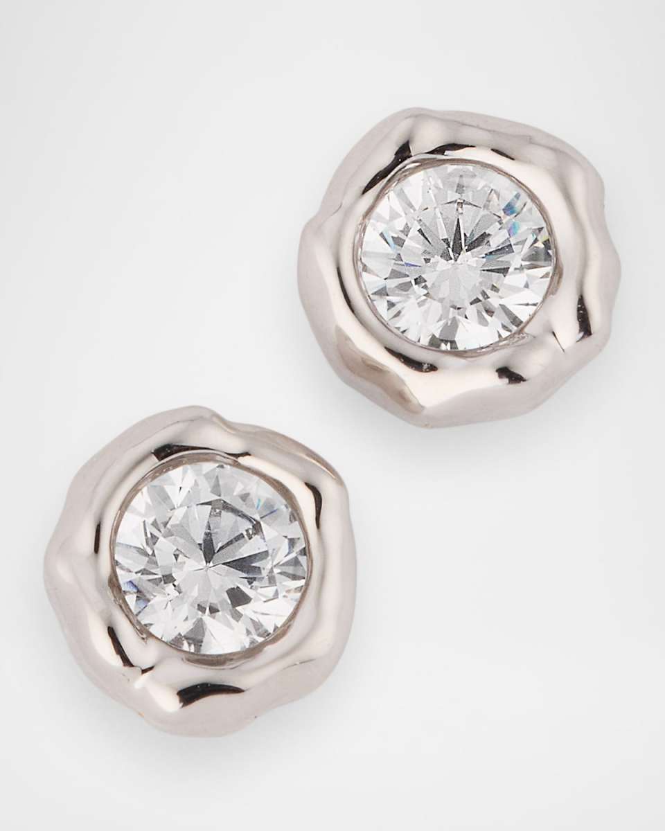 Asterales Molten Bezel Stud Earrings