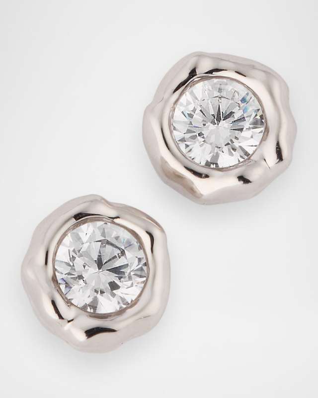 Asterales Molten Bezel Stud Earrings