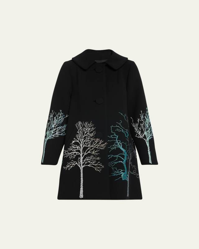 Forest Crystal Peter Pan Collar Coat