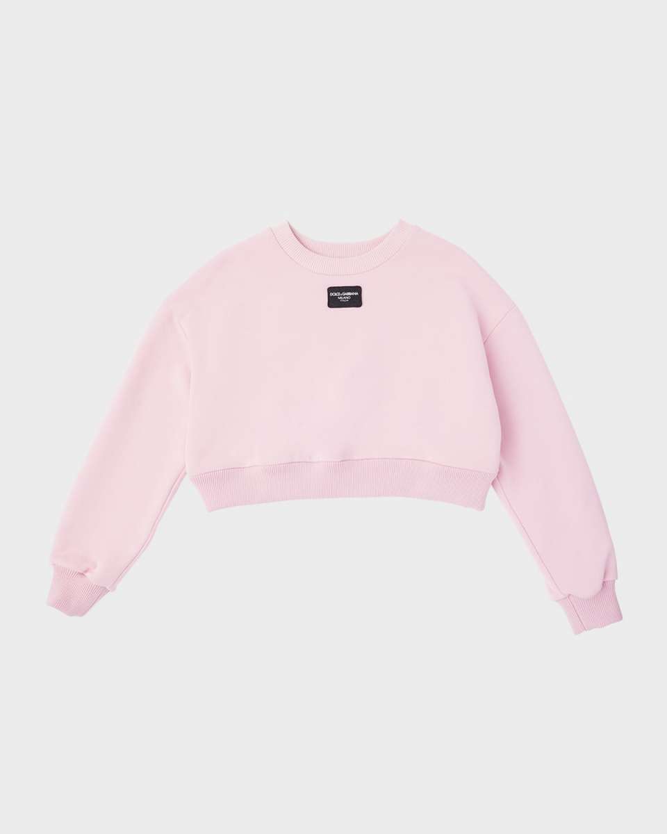 Girl's Logo Plaque Sweatshirt, Size 4-