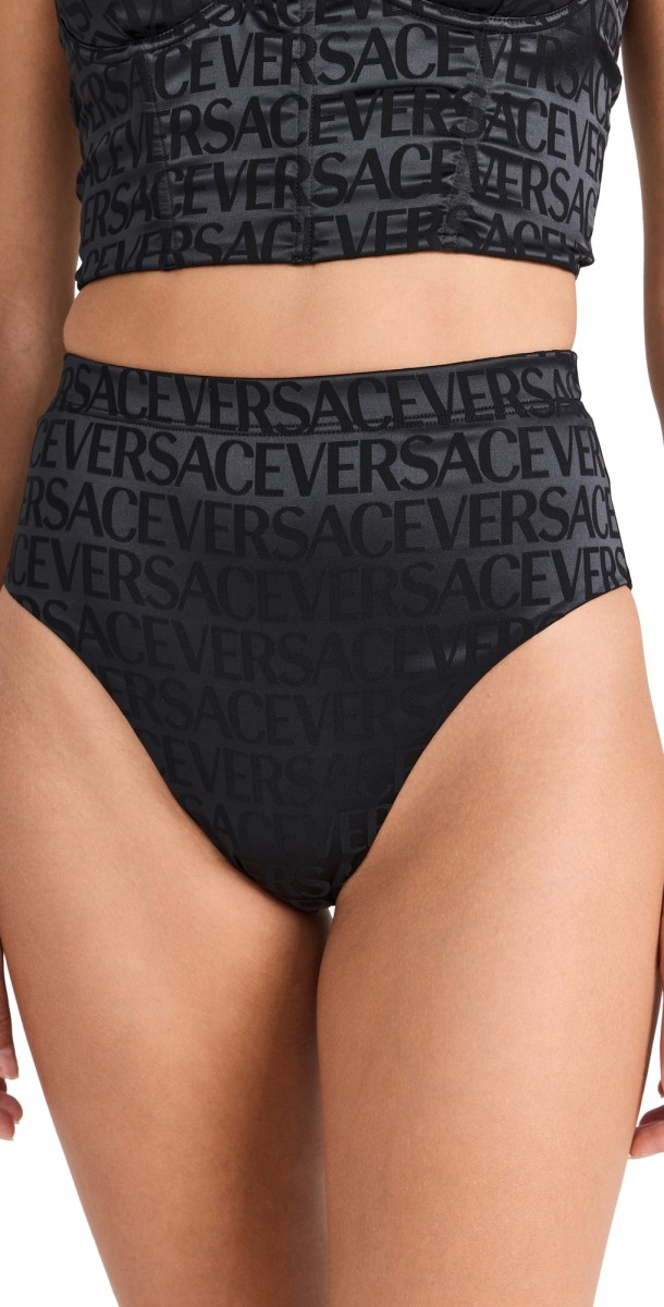 Versace Underwear Satin Versace Logomania Black