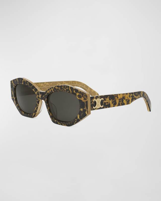 Triomphe Acetate Oval Sunglasses