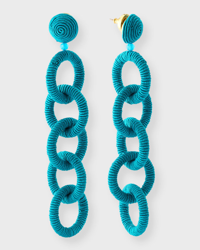 Long Coil Circle Link Earrings