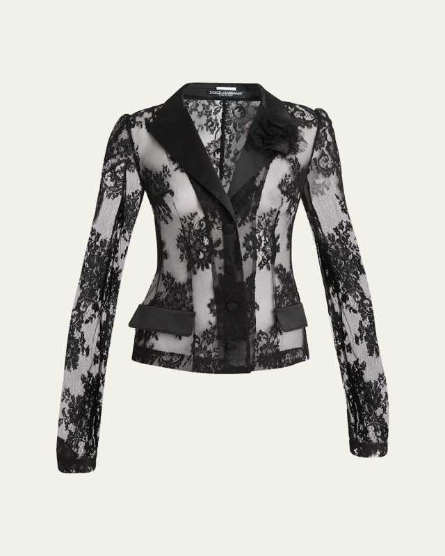 Pizzo Chantilly Lace Blazer Jacket