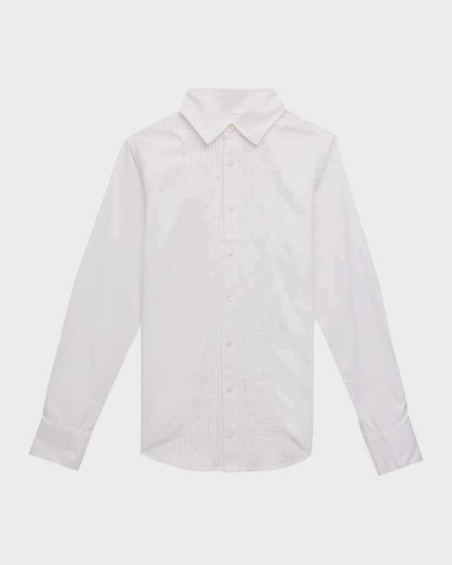 Boy's Tuxedo Pleated Shirt, Size 3-14