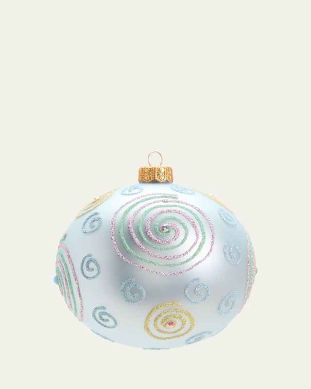 Baby Blue Multi Swirl Christmas Ornament