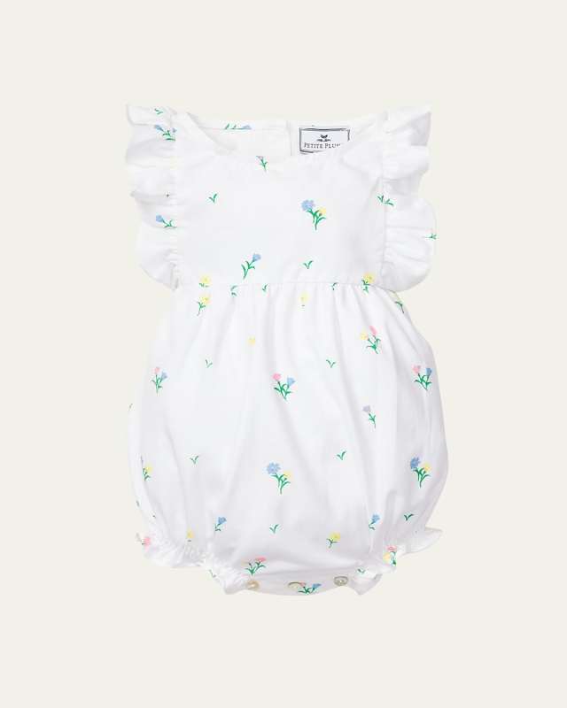 Girl's Bateau Tulip Ruffle Bubble Romper, Size Newborn-24M