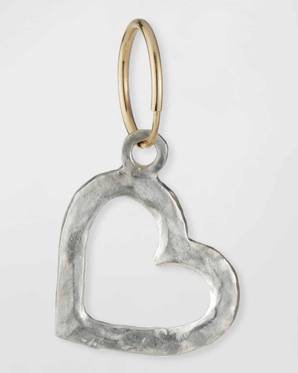 Large Compass Heart Earring, Single