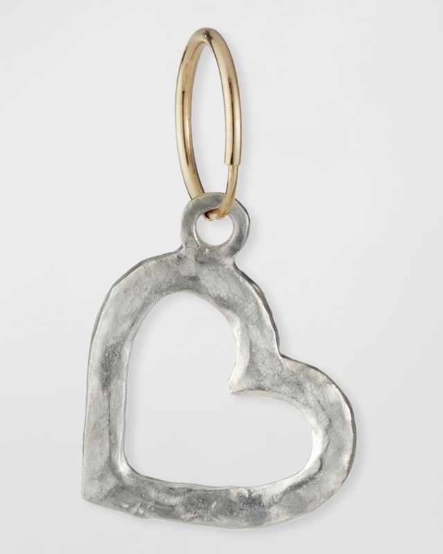 Large Compass Heart Earring, Single