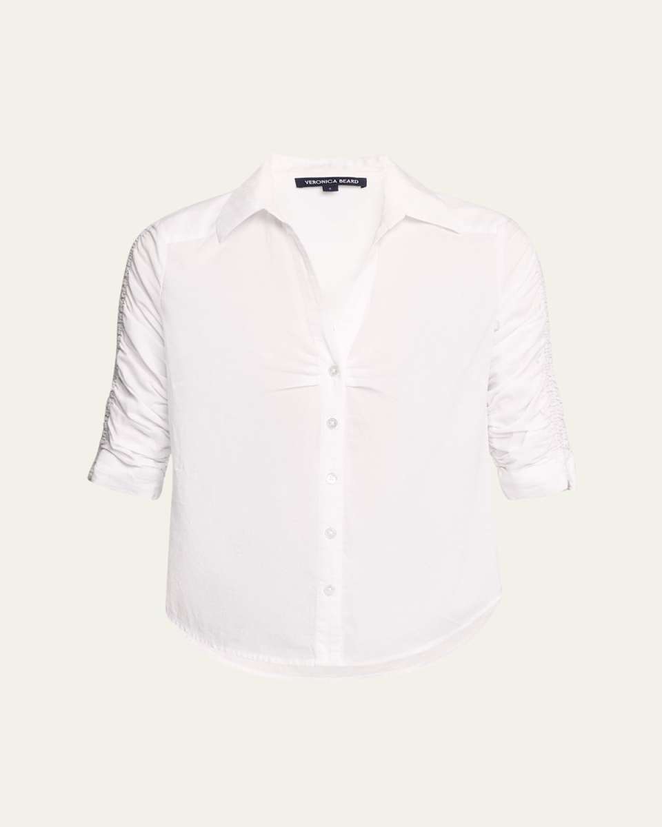 Porta Ruched Button-Front Shirt