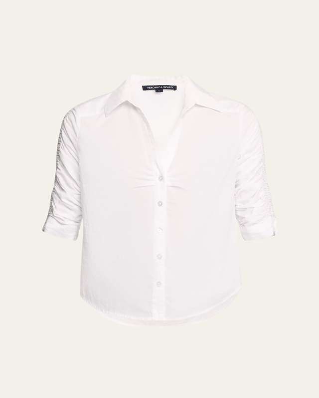 Porta Ruched Button-Front Shirt