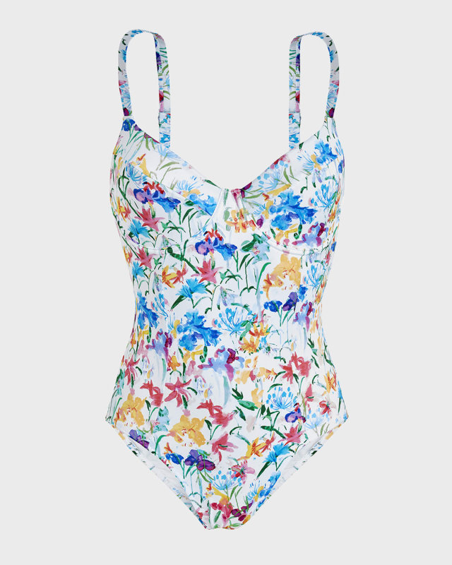 Happy Flowers Jersey One-Piece Swimsuit