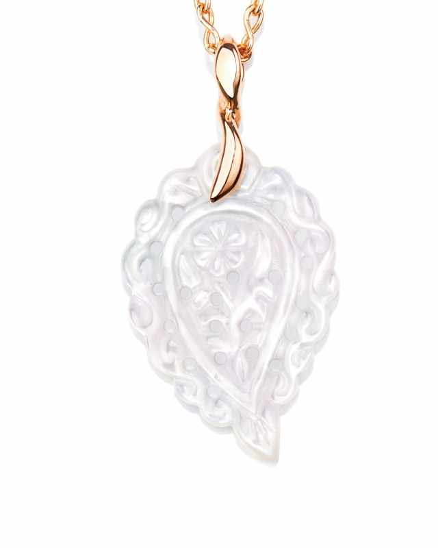 India Leaf Pendant in 18K Rose Gold