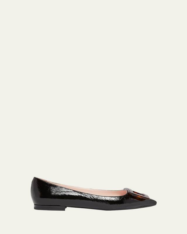 Gommettine Patent Buckle Ballerina Flats