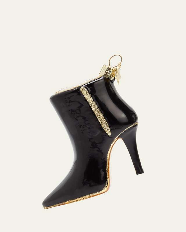 Black High-Heel Boot Christmas Ornament