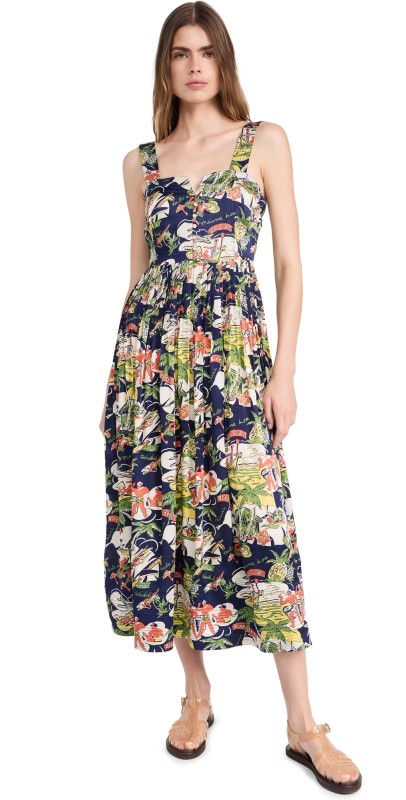 THE GREAT. The Day Break Dress Surfjack Print