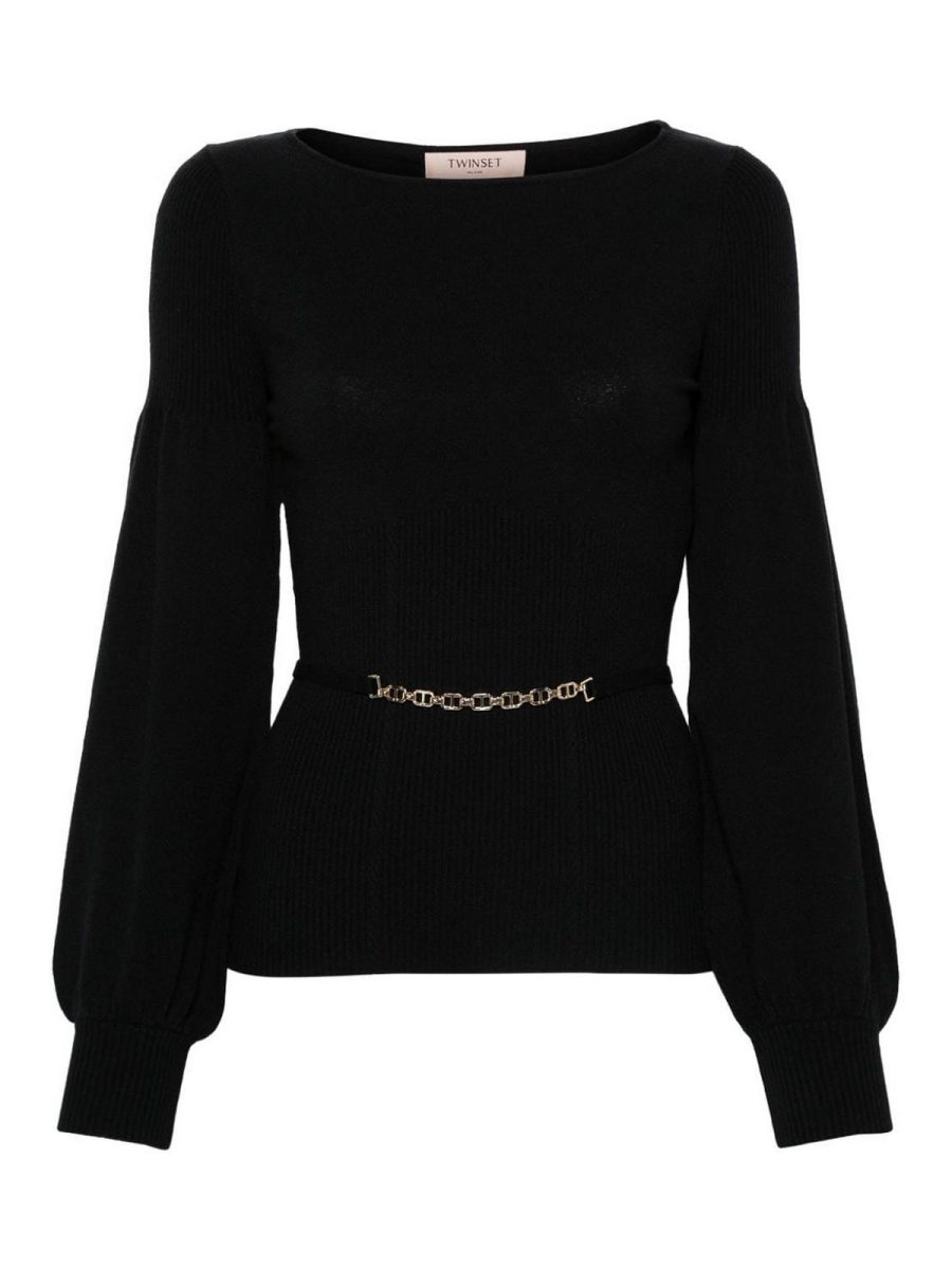 Twinset Pull Col Rond - Noir