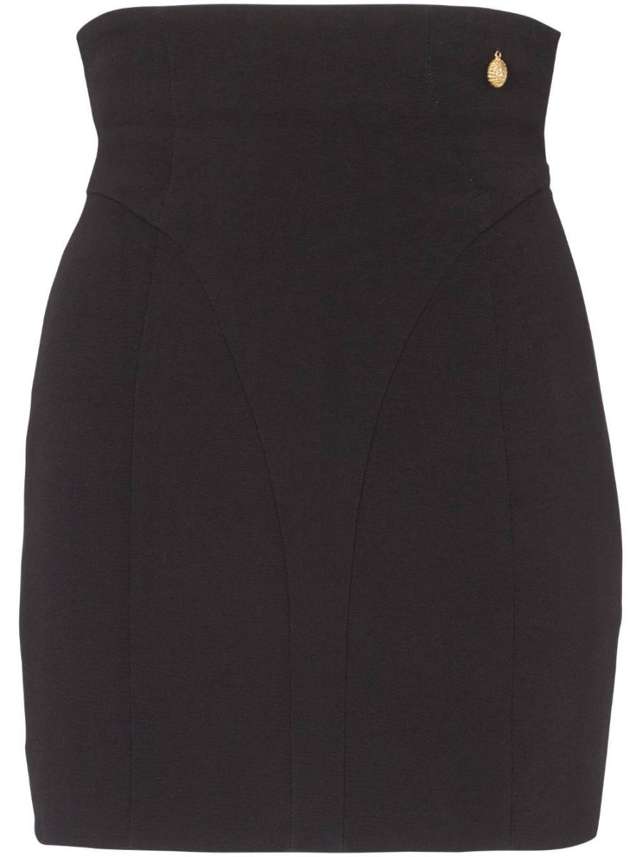 high-waisted crepe miniskirt