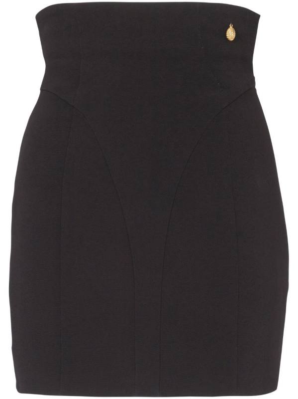 high-waisted crepe miniskirt