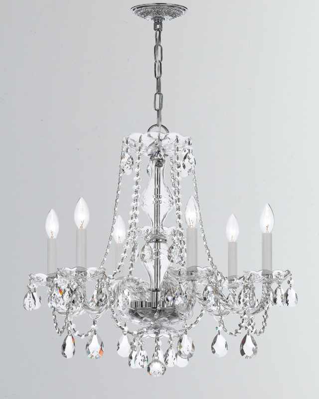 Traditional Crystal 6-Light Crystal Chrome Chandelier