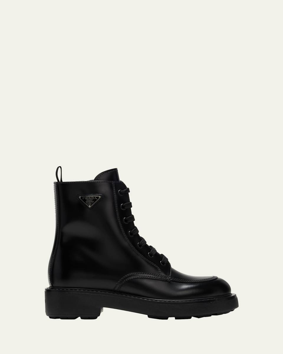 Calfskin Lace-Up Ankle Boots