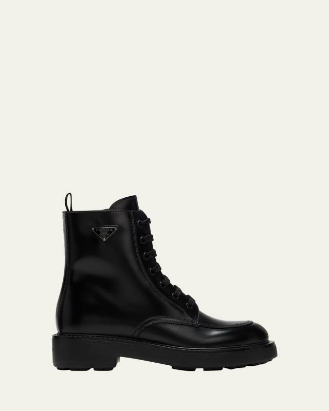 Calfskin Lace-Up Ankle Boots