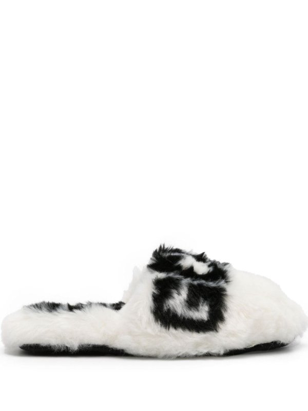 faux-fur slippers